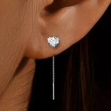Boucles d'oreilles élégantes à pampilles en zircon