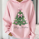 Sweat À Capuche Décontracté Imprimé Noël