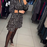 Robe découpée imprimée élégante