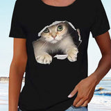 T-shirt avec imprimé chat