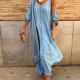 Imprimé Décolleté Ronde Robe Longue Casual Haut Deux Pièces