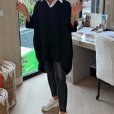 Pull Avec Caractéristiques Col V, Boutonné Et Asymétrique