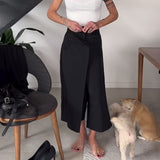 Pantalon décontracté asymétrique de couleur unie simple