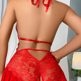 Lingerie Sexy En Dentelle Transparente Une-Pièce