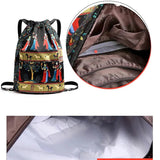 Sac à bandoulière avec cordon de serrage de style ethnique