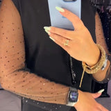 Robe Col Rond Mesh Transparent Couture