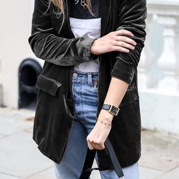 Burgundy | Blazer en velours style rue