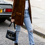 Burgundy | Blazer en velours style rue