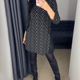 Robe imprimée ligne col rond