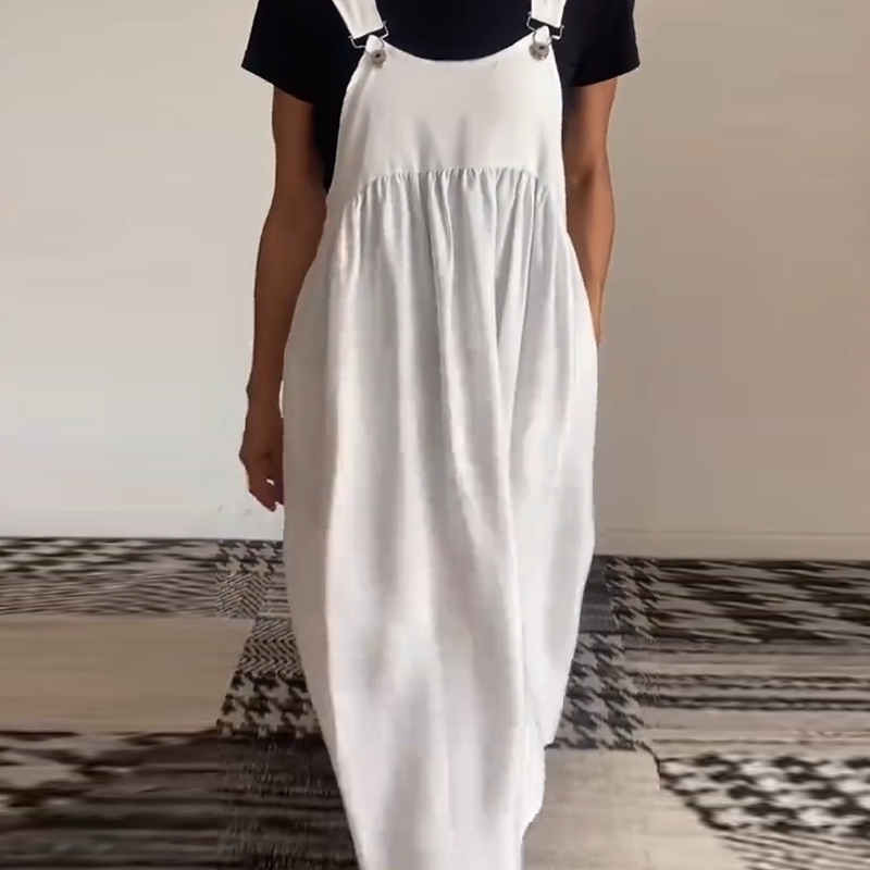Robe décontractée couleur unie à bretelles