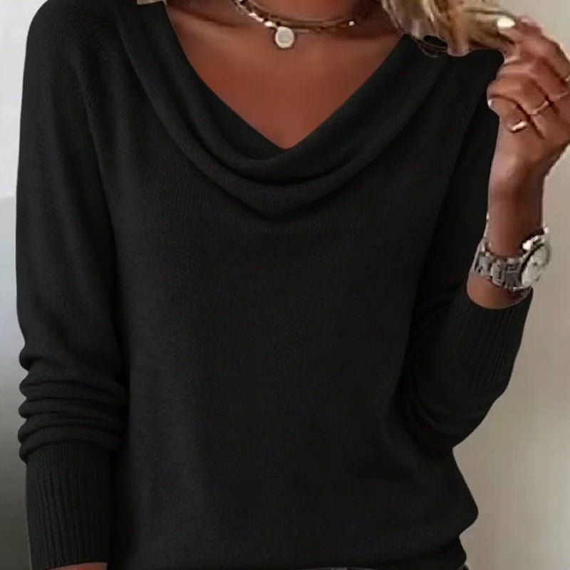 Pull Tendance À Manches Longues Avec Col En Fourrure