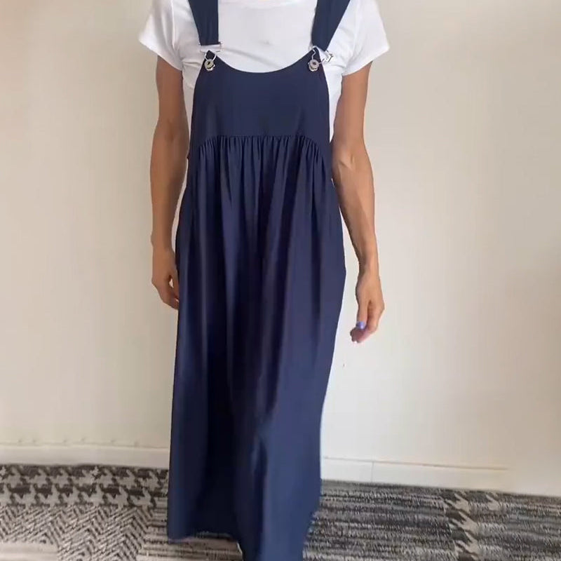 Robe décontractée couleur unie à bretelles