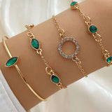 Ensemble de quatre bracelets en strass en forme de losange circulaire