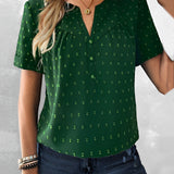 T-shirt avec col en V et bouton