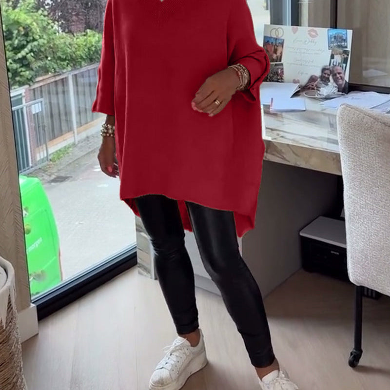 Pull Avec Caractéristiques Col V, Boutonné Et Asymétrique
