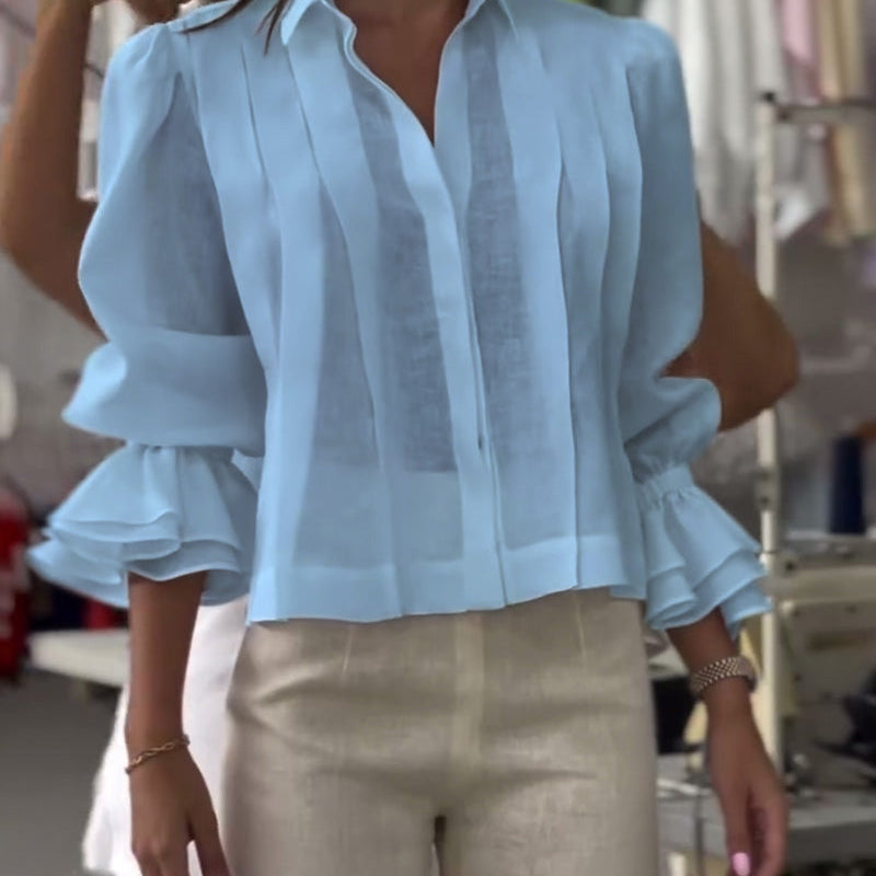 Chemise Manche Bouffante Volant