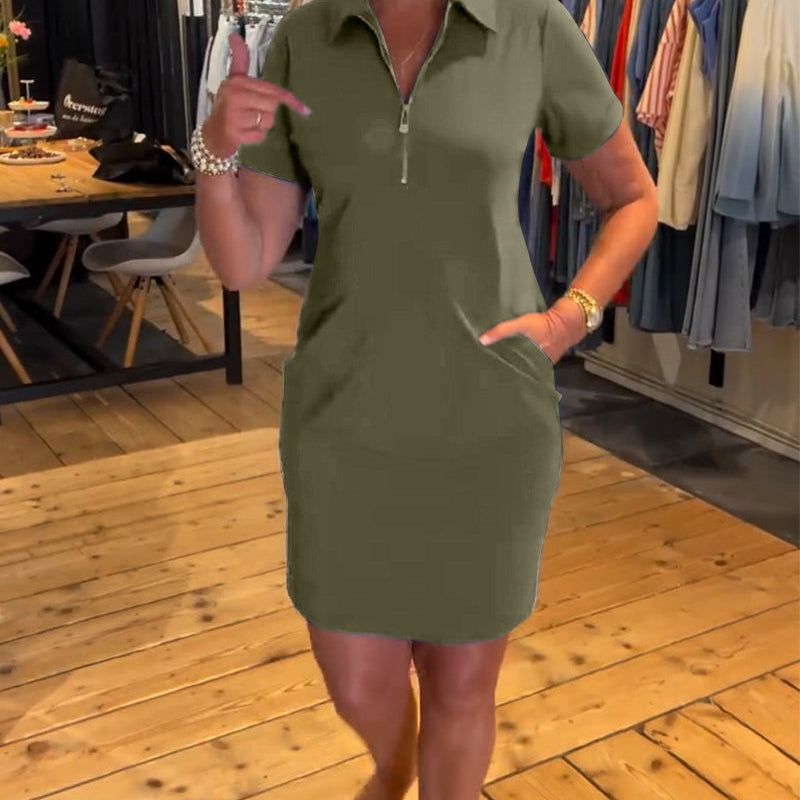 Robe Revers Fermeture éclair
