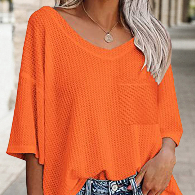 T-shirt manches courtes poche col V