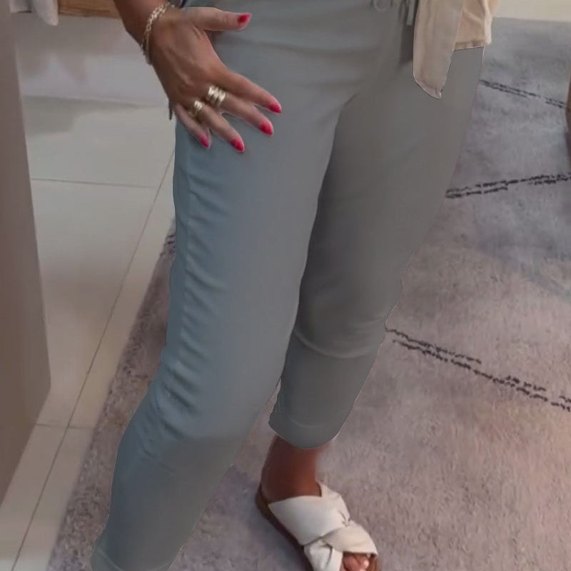 Pantalon Fuselé Décontracté Avec Cordon
