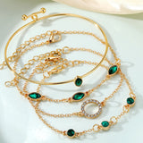 Ensemble de quatre bracelets en strass en forme de losange circulaire