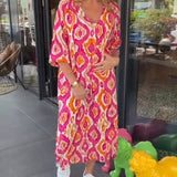 Robe à imprimé mode avec demi-manche