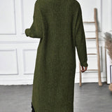 Robe pull de couleur unie à ourlet irrégulier