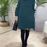 Robe décontractée au genou avec manches longues
