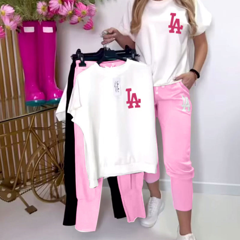 Set Pantalons Skinny Sportifs À Imprimé Lettres