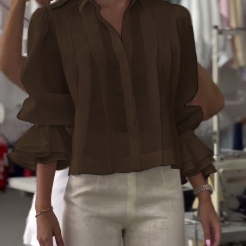 Chemise Manche Bouffante Volant
