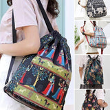 Sac à bandoulière avec cordon de serrage de style ethnique