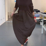 Robe longue décontractée de couleur unie