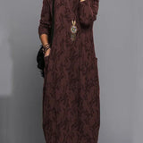 Robe imprimée avec poche et manches longues