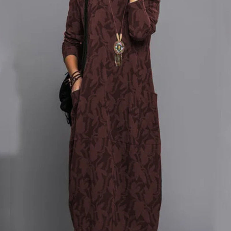 Robe imprimée avec poche et manches longues