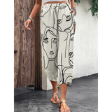 Tabea | Pantalon pour femme à imprimé abstrait