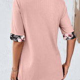 Blouse élégante à empiècements à imprimé floral