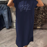 Robe À Capuche Décontractée Cordon