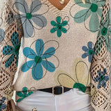 Pull À Col En V Avec Motif Ajouré