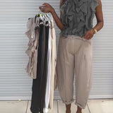 Tank Top Designer Ruffle Sans Manches
