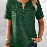 T-shirt avec col en V et bouton
