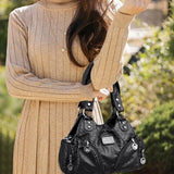 Sac à main messenger en cuir souple vintage