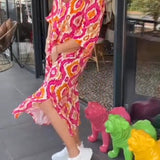 Robe à imprimé mode avec demi-manche