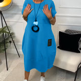 Robe décontractée à manches courtes et imprimé lettre simple