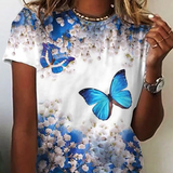T-shirt imprimé col rond simple