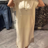 Robe À Capuche Décontractée Cordon