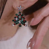 Boucles d'oreilles à tige en forme de sapin de noël