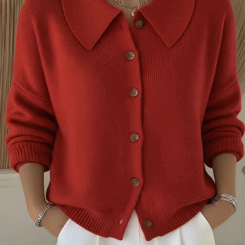 Pull Manches Longues À Revers Boutonnés