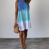 Robe décontractée sans manches bloc de couleur