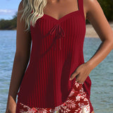 Tankini Rayé Deux Pièces Short De Plage