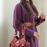 Sac à main messenger en cuir souple vintage
