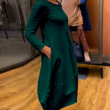 Robe élégante de couleur unie